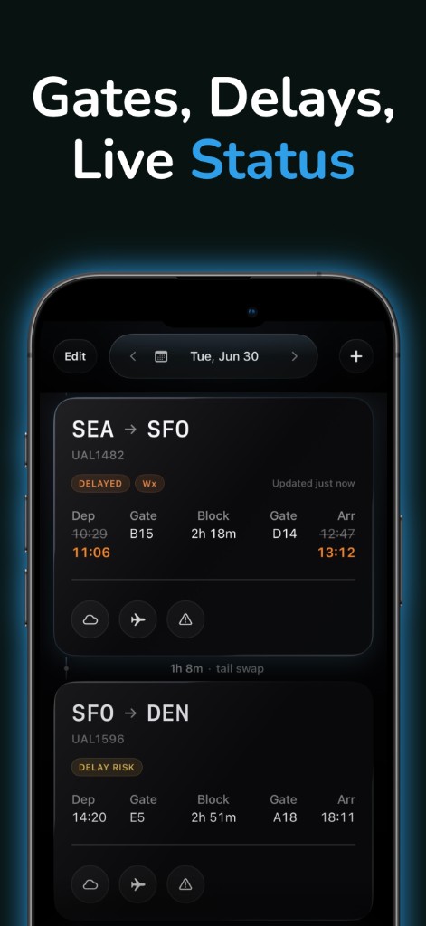 Aerflow App Store preview: Gates, Delays, Live Status